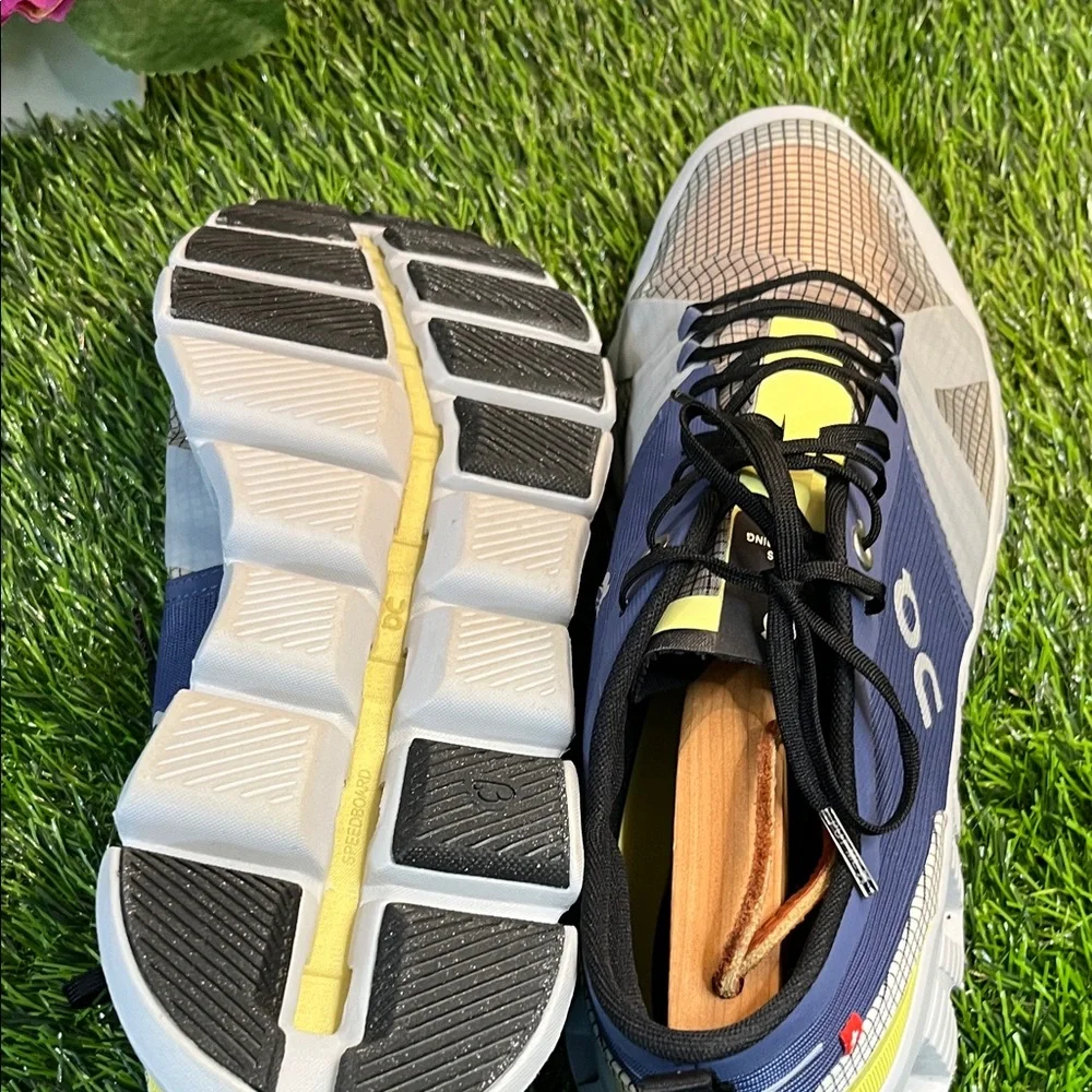 On Running Men's Sneakers in Blue, Gray & Yellow Accent
